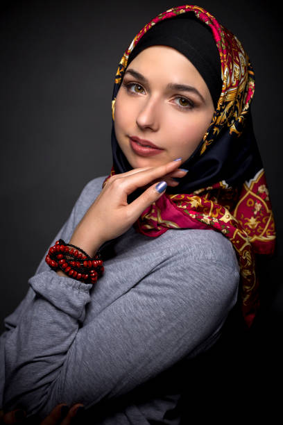 istock Portrait of Stylish Conservative Model with Hijab 664452146