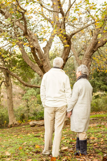 istock Senior couple in the park 664459324