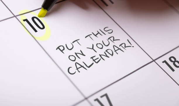 あなたのカレンダーに入れて! - conference personal organizer business note pad ストックフォトと画像