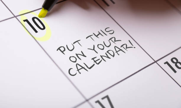 put this on your calendar! - calendar personal organizer diary event imagens e fotografias de stock