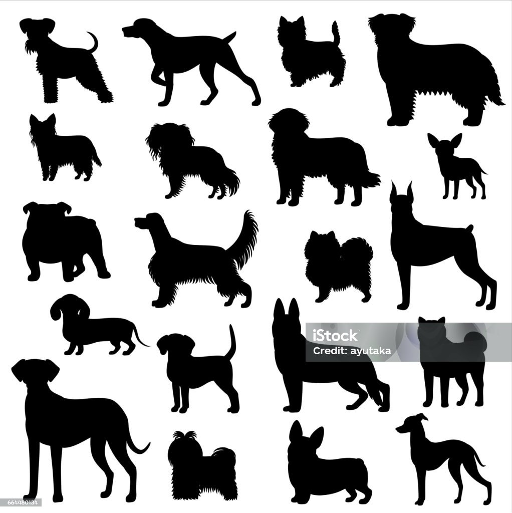 dog silhouette set various dog silhouette set. Dog stock vector