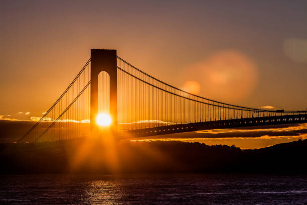 istock Sunset at the bridge in New York 664486676