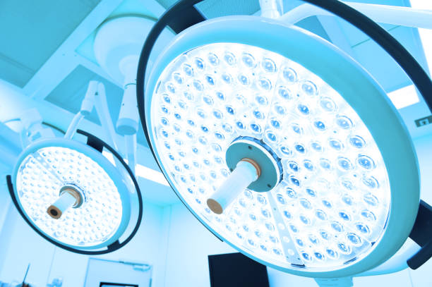 istock Two surgical lamps in operation room 664487280