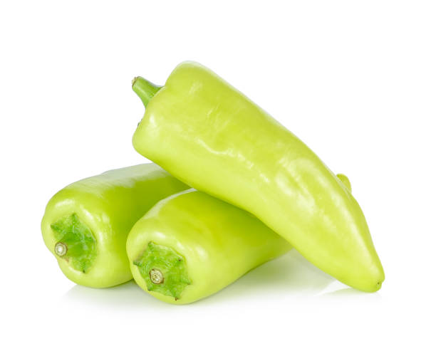 istock Green pepper isolated on the white background 664491694