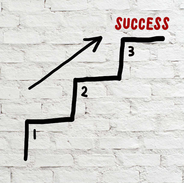 istock Success steps, business concept, abstract background 664495228