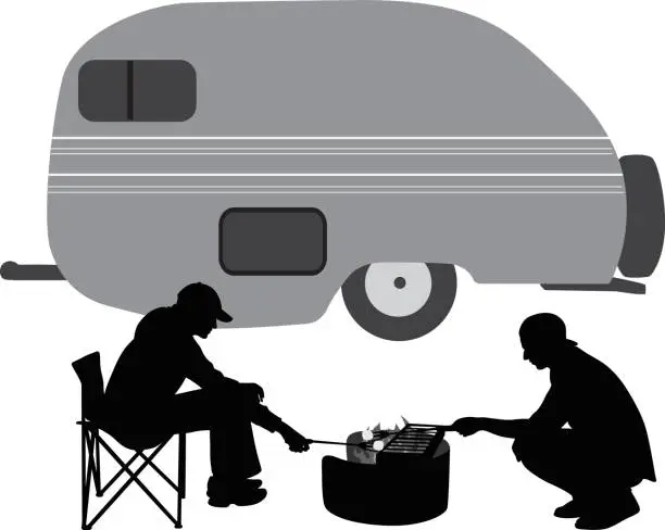 Vector illustration of Trailer Camp