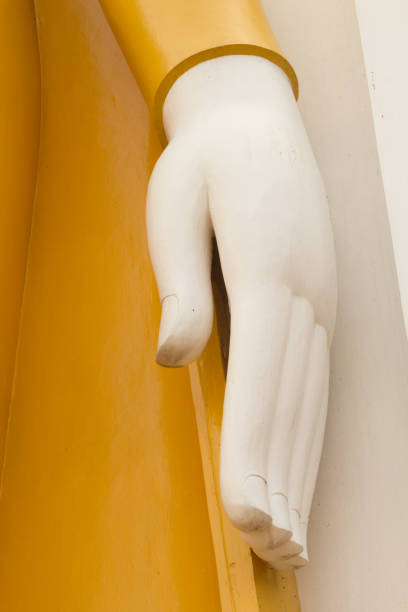 istock Close up hand of statue Buddha 664511386