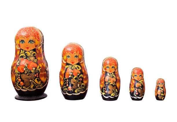 istock Russian Dolls Matryoshka on White Background 664513628