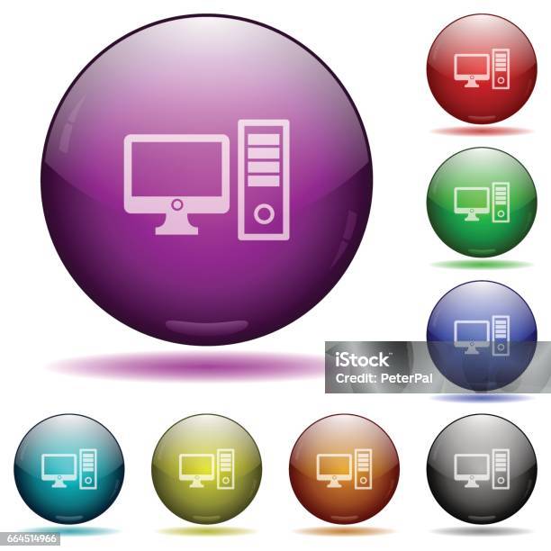 Desktop Computer Glass Sphere Buttons Stock Illustration - Download ...