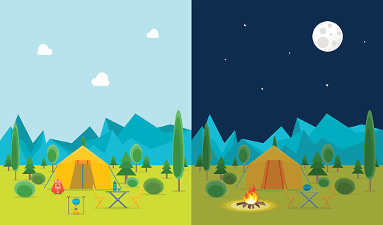 Ilustración de Dibujos Animados De Día De Campo Y Vista De Noche Vector De y más Vectores Libres de Derechos de Día - iStock Ilustración de Dibujos Animados De Día De Campo Y Vista De Noche Vector De y más Vectores Libres de Derechos de Día - iStock