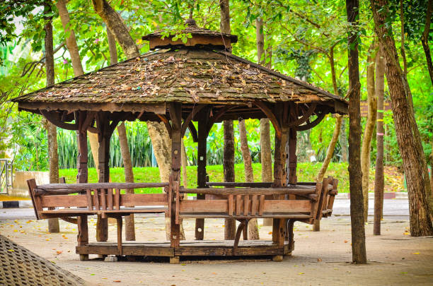 istock Wooden Garden Gazebo 664518308