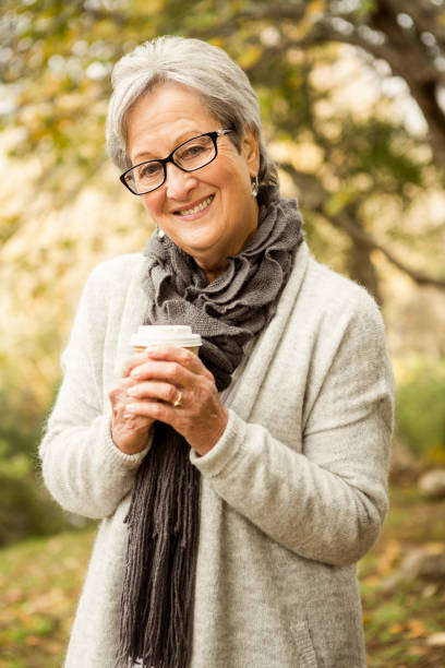 istock Senior woman in the park 664525734