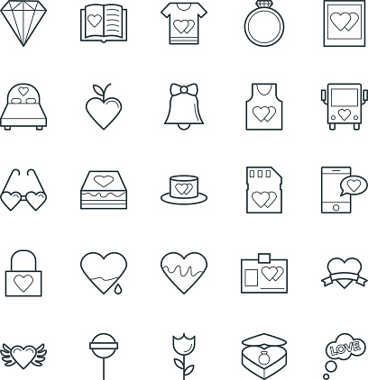 Love this entire set of love and romance vector icons pack. All icons related love, romance, valentine day, wedding, and happiness. This vector Icons pack is wonderful colored icons for your work and projects.