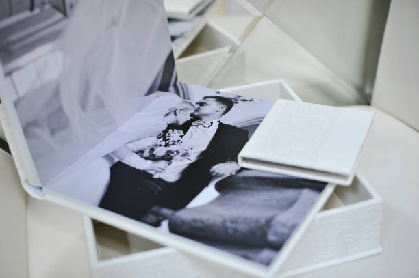 istock white leather wedding photo book album 664532620