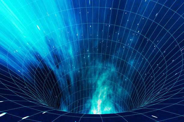 istock Abstract speed tunnel warp in space, wormhole or black hole, scene of overcoming the temporary space in cosmos. 3d rendering 664540930
