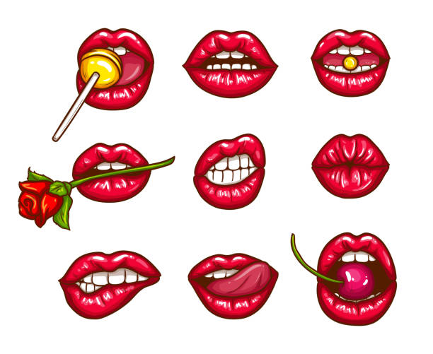 Pop Art Multicolored Lips T-Shirt, Lipstick, Kiss, Sexy Pop Art Multicolored Lips T-Shirt, Lipstick, Kiss, Sexy