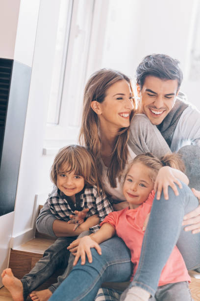 istock Happy family with two children 664548056