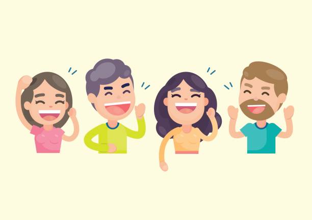Happy Group Of People Having Fun And Smiling Laughing Together Vector  Character Illustration Stock Illustration - Download Image Now - iStock