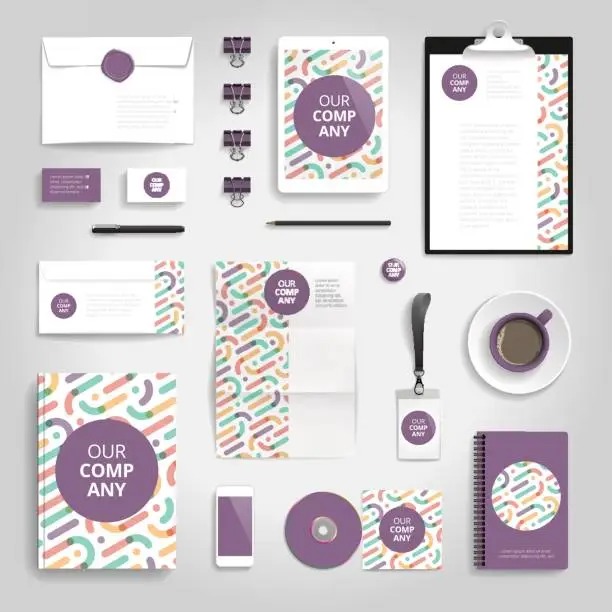 Vector illustration of Corporate identity print template