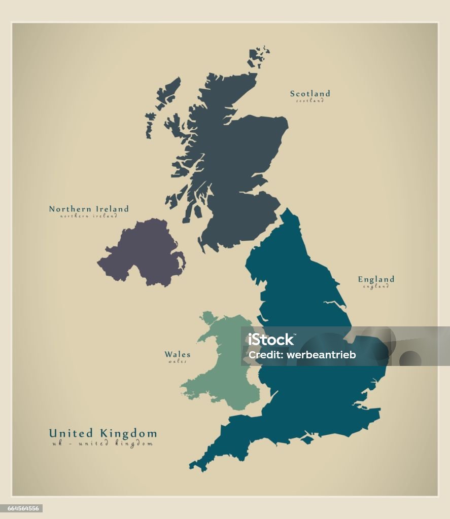 Modern Map - United Kingdom UK Map stock vector