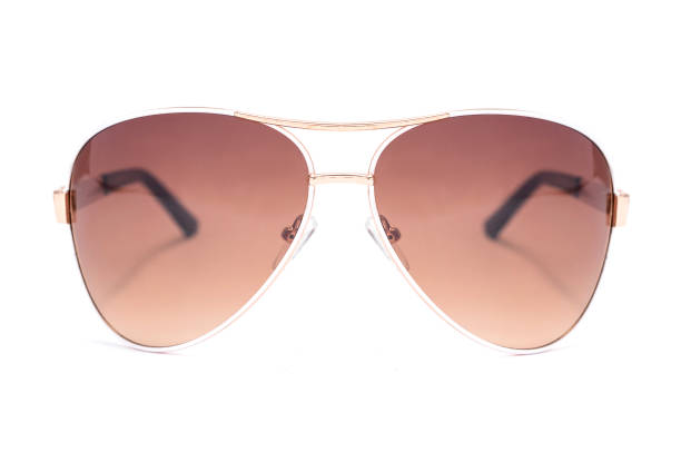 istock Sunglasses in an iron frame with brown glass isolated on white 664565512