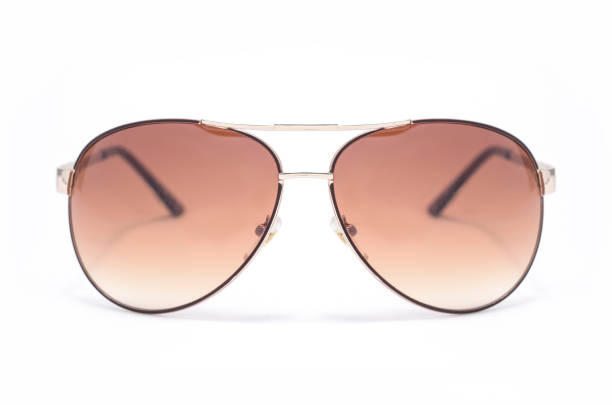 istock Sunglasses in an iron frame with brown glass isolated on white 664565534