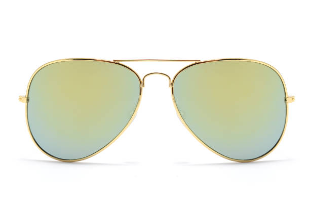 istock Sunglasses in an iron frame with green glass isolated on white 664565556