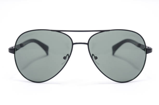 istock Men's sunglasses in metal frame isolated on white 664565604