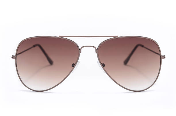 istock Sunglasses in an iron frame with brown glass isolated on white 664565676