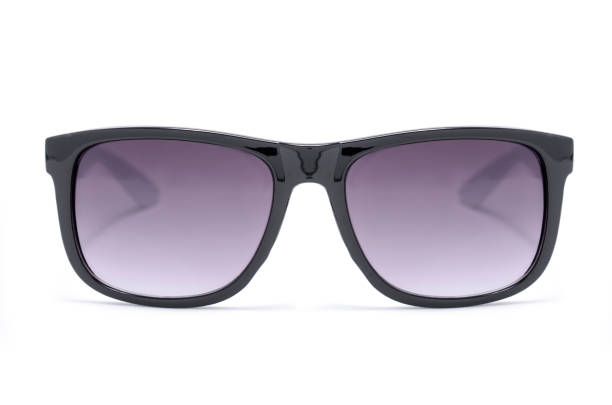 istock Mens sunglasses in thick black plastic frame isolated on white 664565750