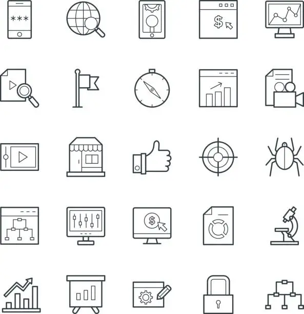 Vector illustration of SEO and Internet Marketing Cool Vector Icons 2