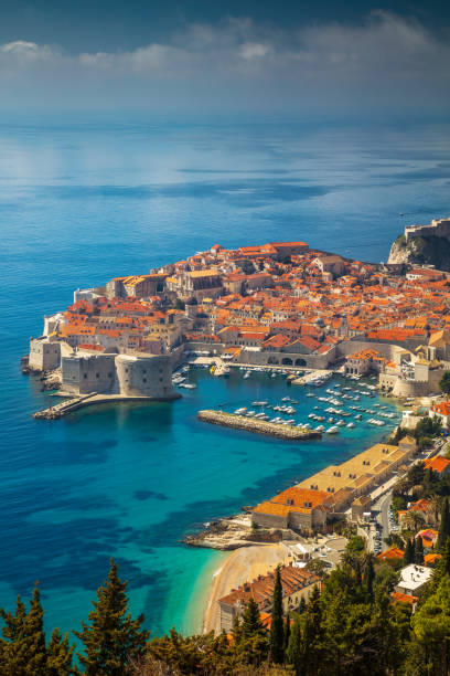 Dubrovnik, Croatia. Beautiful romantic old town of Dubrovnik during sunny day, Croatia,Europe. dubrovnik photos stock pictures, royalty-free photos & images