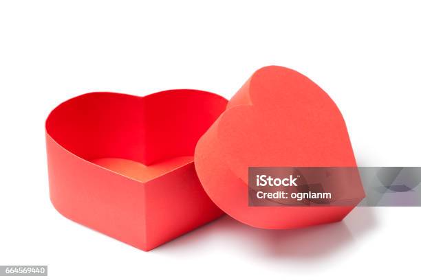 Gift Box With A Heart Shape Stock Photo - Download Image Now - Box - Container, Heart Shape, Anniversary