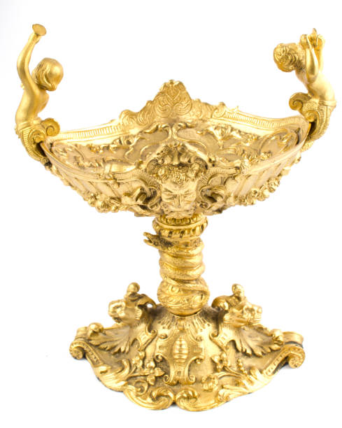 istock Very Ornate Gold bowl with Imps 664579692