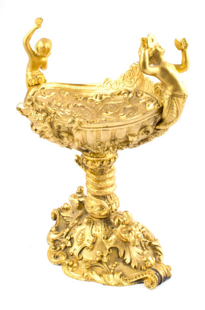 istock Very Ornate Gold bowl with Imps 664579698