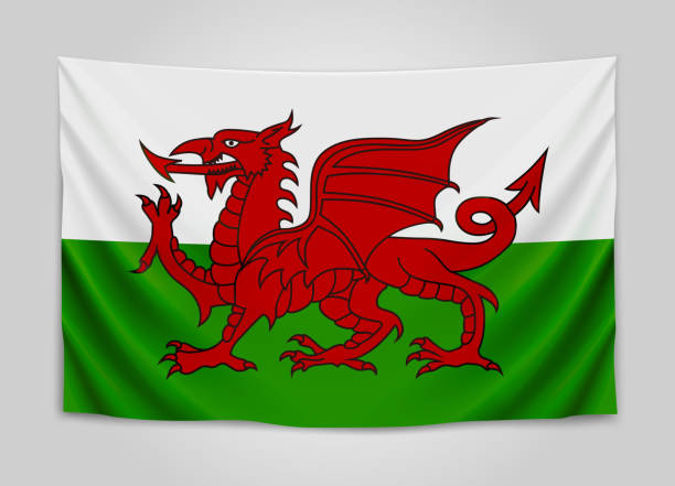 istock Hanging flag of Wales. Wales. National flag concept. 664590906