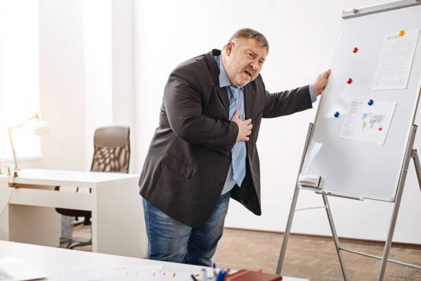 istock Hard working businessman having a heart stroke 664591176
