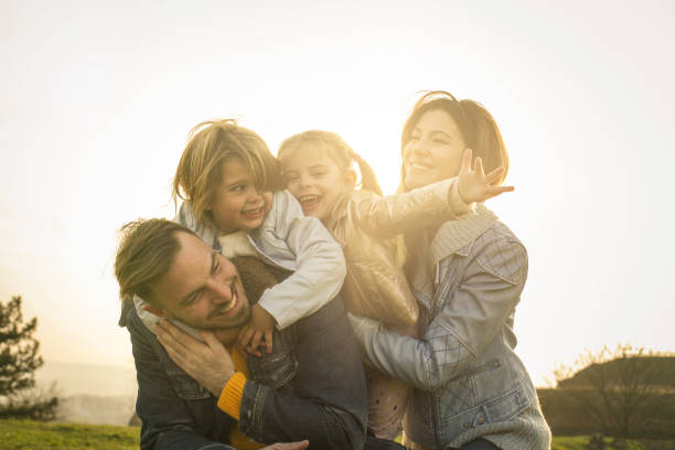 istock Happy family in the park. 664591956