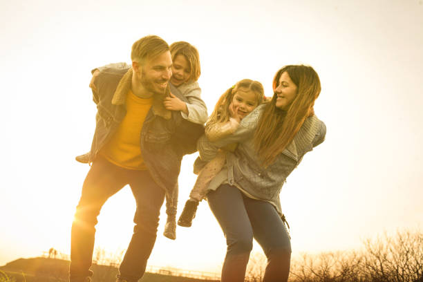 istock Happy family outdoor. 664592068