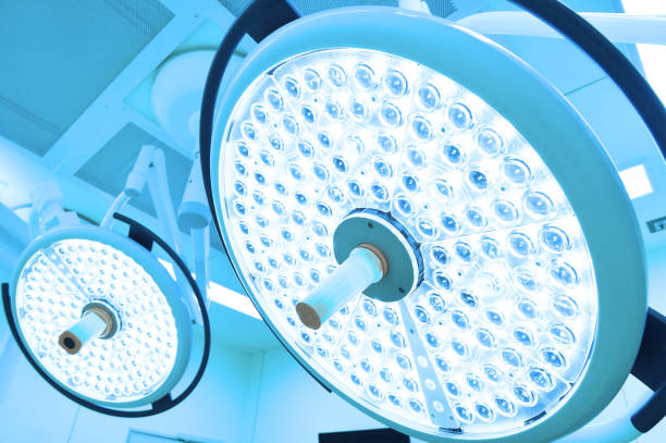 istock Two surgical lamps in operation room 664598576