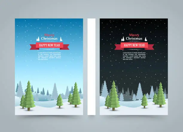 Vector illustration of Mary christmas cover art, Happy new year flyer background, template design element