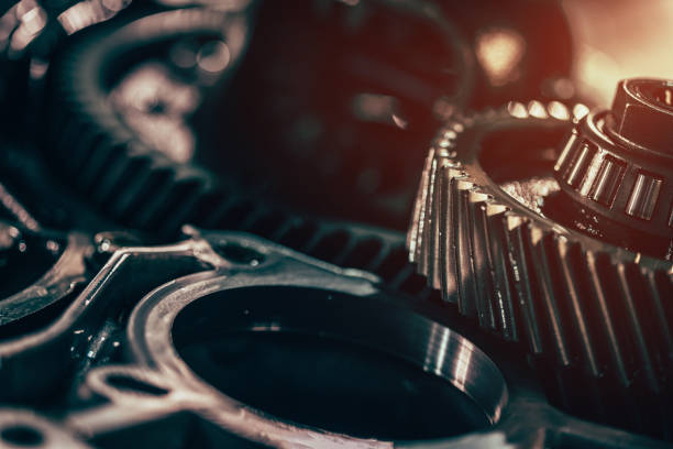 Continuously variable transmission metal parts close-up