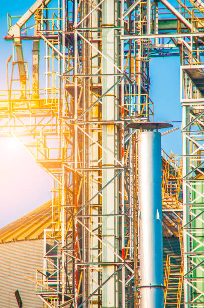 istock Industrial view at oil refinery plant form industry zone 664603664