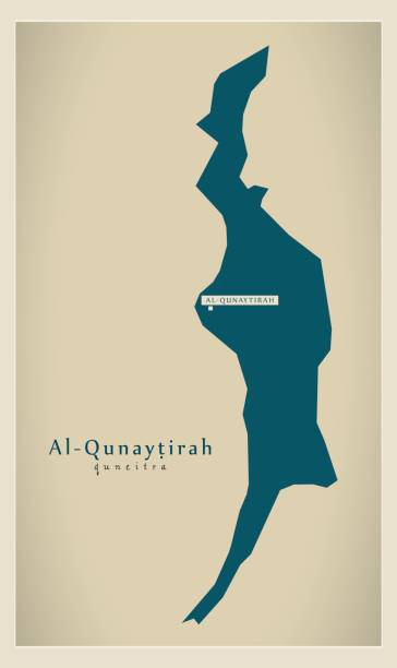 nowoczesna mapa - al-qunaytirah sy - qunaitira stock illustrations