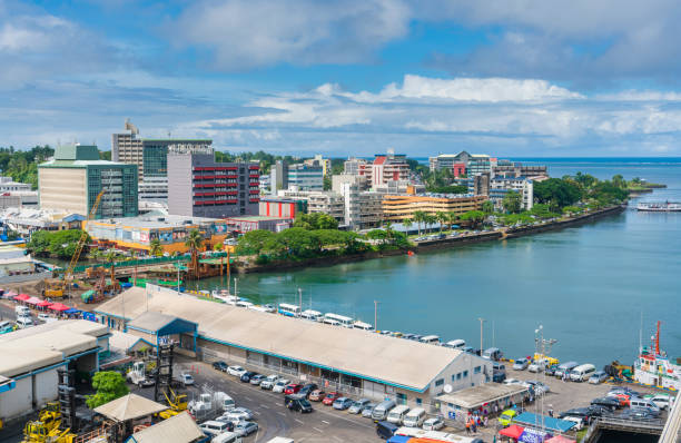 City centre of Suva in Fiji Suva, Fiji - Mar 24, 2017: View of the city centre of Suva, the capital city of Fiji fiji stock pictures, royalty-free photos & images