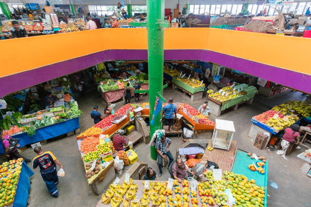 Grocery stores in Fiji Suva, Fiji - Mar 24, 2017: View of people selling local produce at the grocery stores in Suva Market in Fiji suva photos stock pictures, royalty-free photos & images