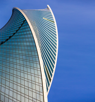 abstract architecture evolution. Skyscraper windows Evolution Tower in Moscow.