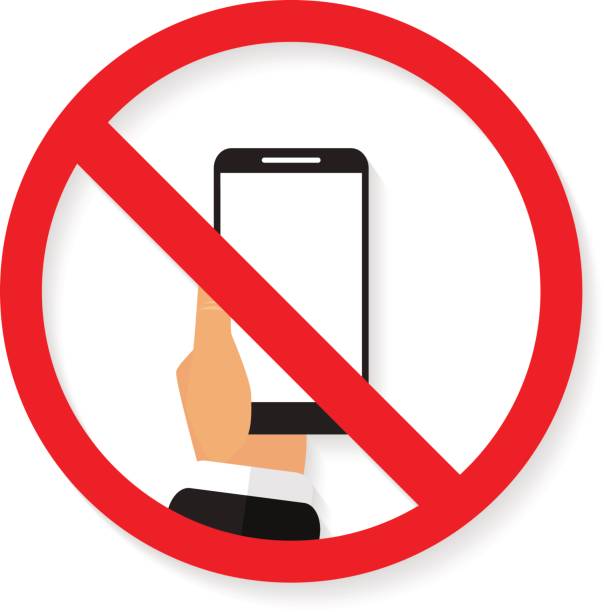 istock Sign of ban call to turn off phone with shadow 664618722