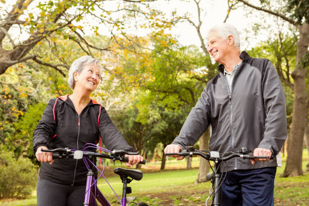 istock Senior couple in the park 664619278