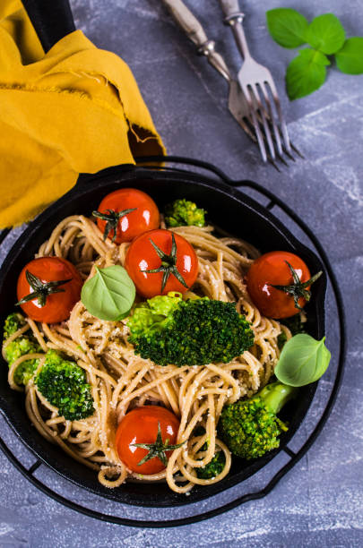 istock Wholegrain pasta with vegetables 664633928